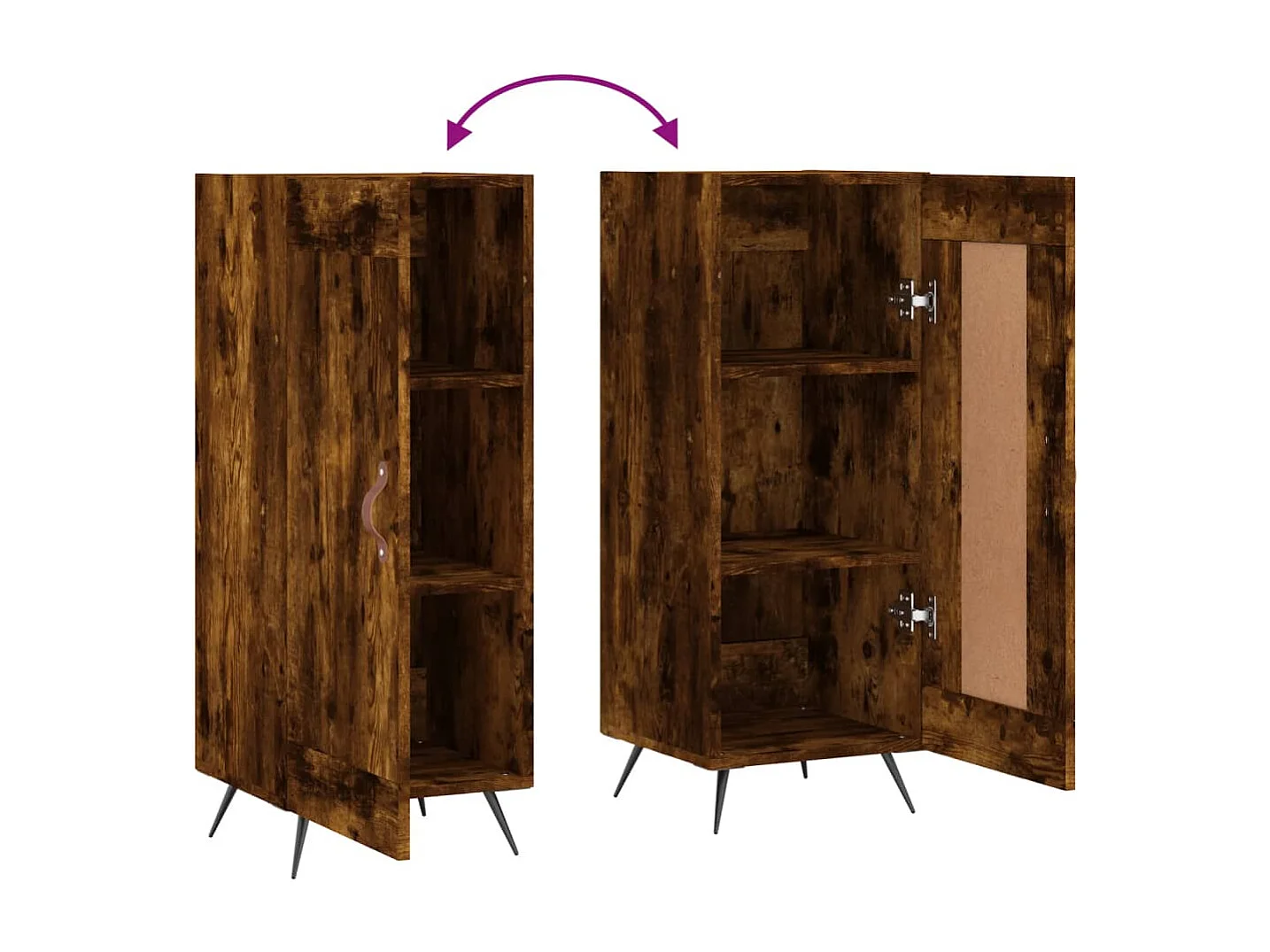 Dressoir 34,5x34x90 cm bewerkt hout gerookt eiken