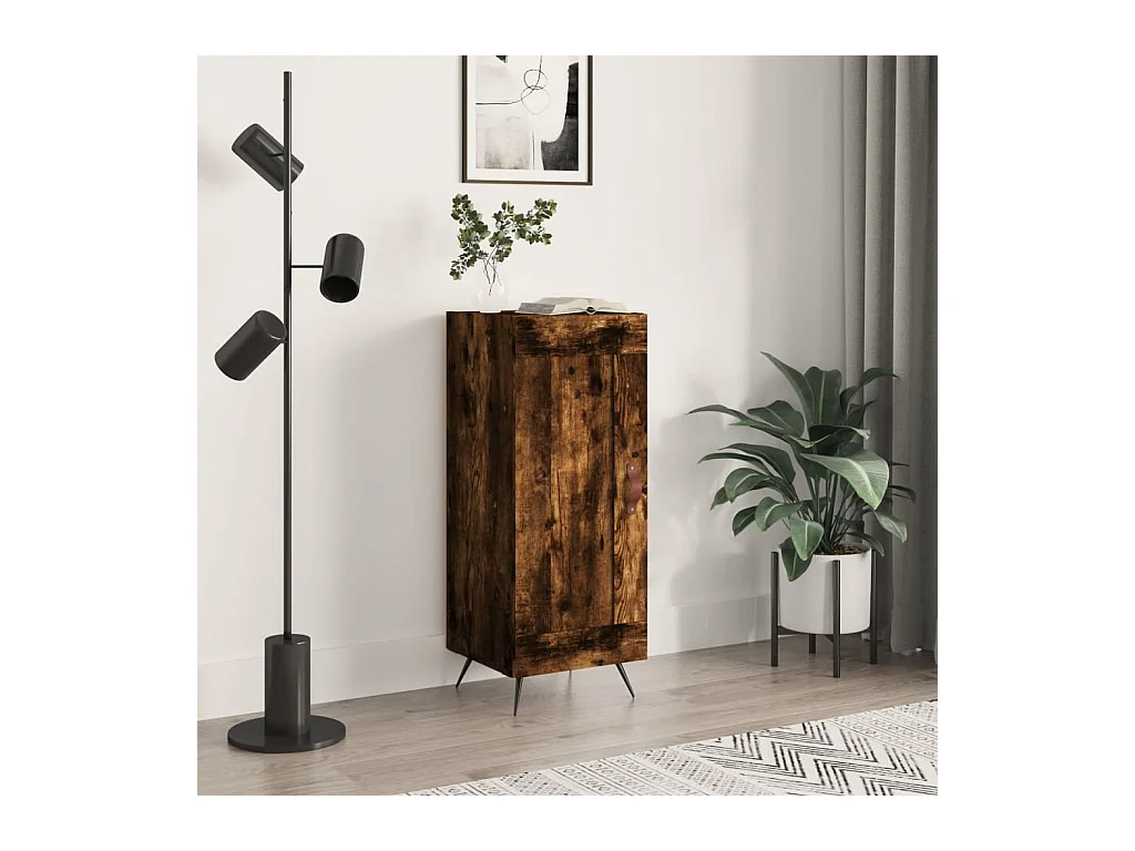 Credenza Rovere Fumo 34,5x34x90 cm in Legno Multistrato