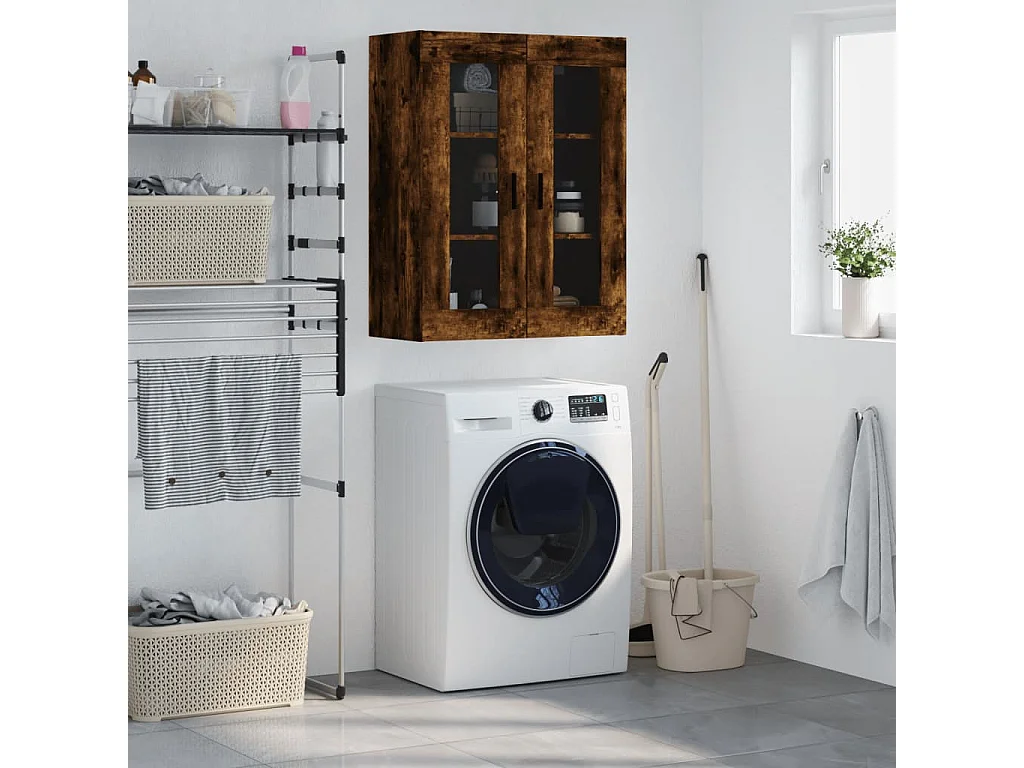 Mobile a Parete Rovere Fumo 69,5x34x90 cm