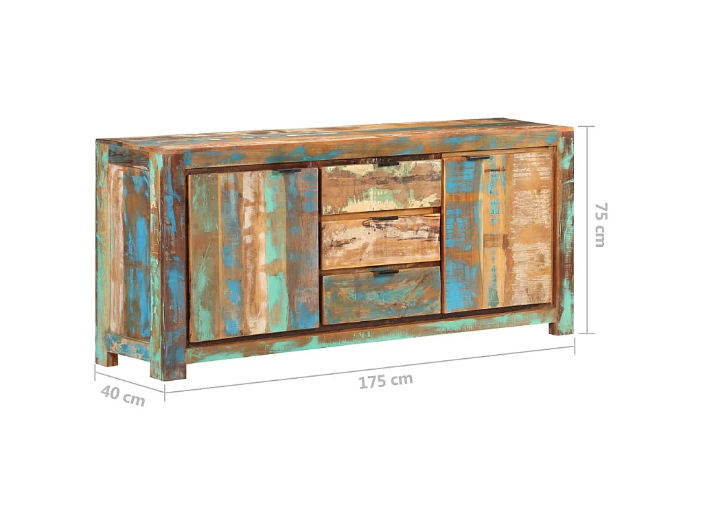 Dressoir 175x40x75 cm massief gerecycled hout