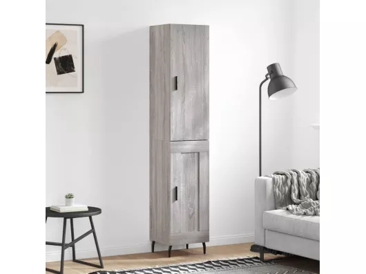 Kauf Unique Highboard Grau Sonoma 34,5x34x180 cm Holzwerkstoff