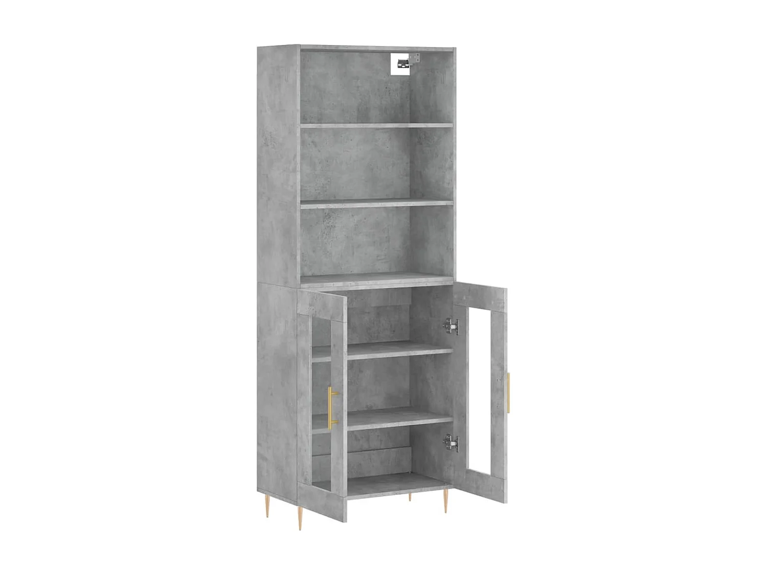 Buffet haut Gris béton 69,5x34x180 cm Bois d'ingénierie