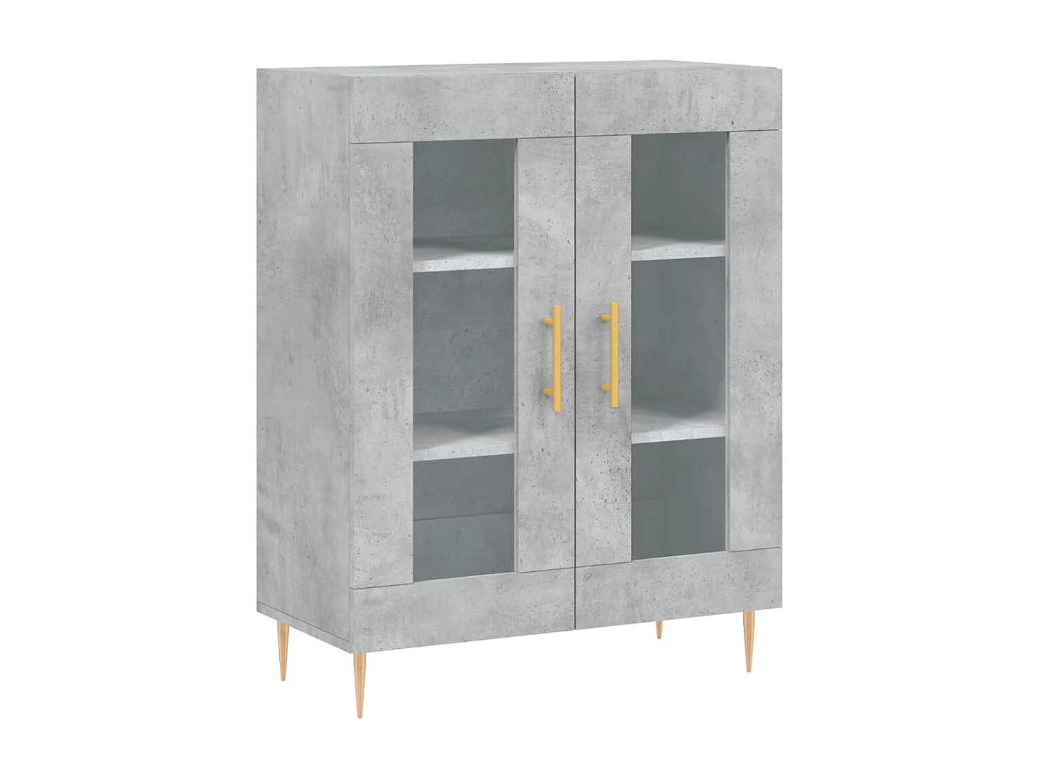 Buffet haut Gris béton 69,5x34x180 cm Bois d'ingénierie