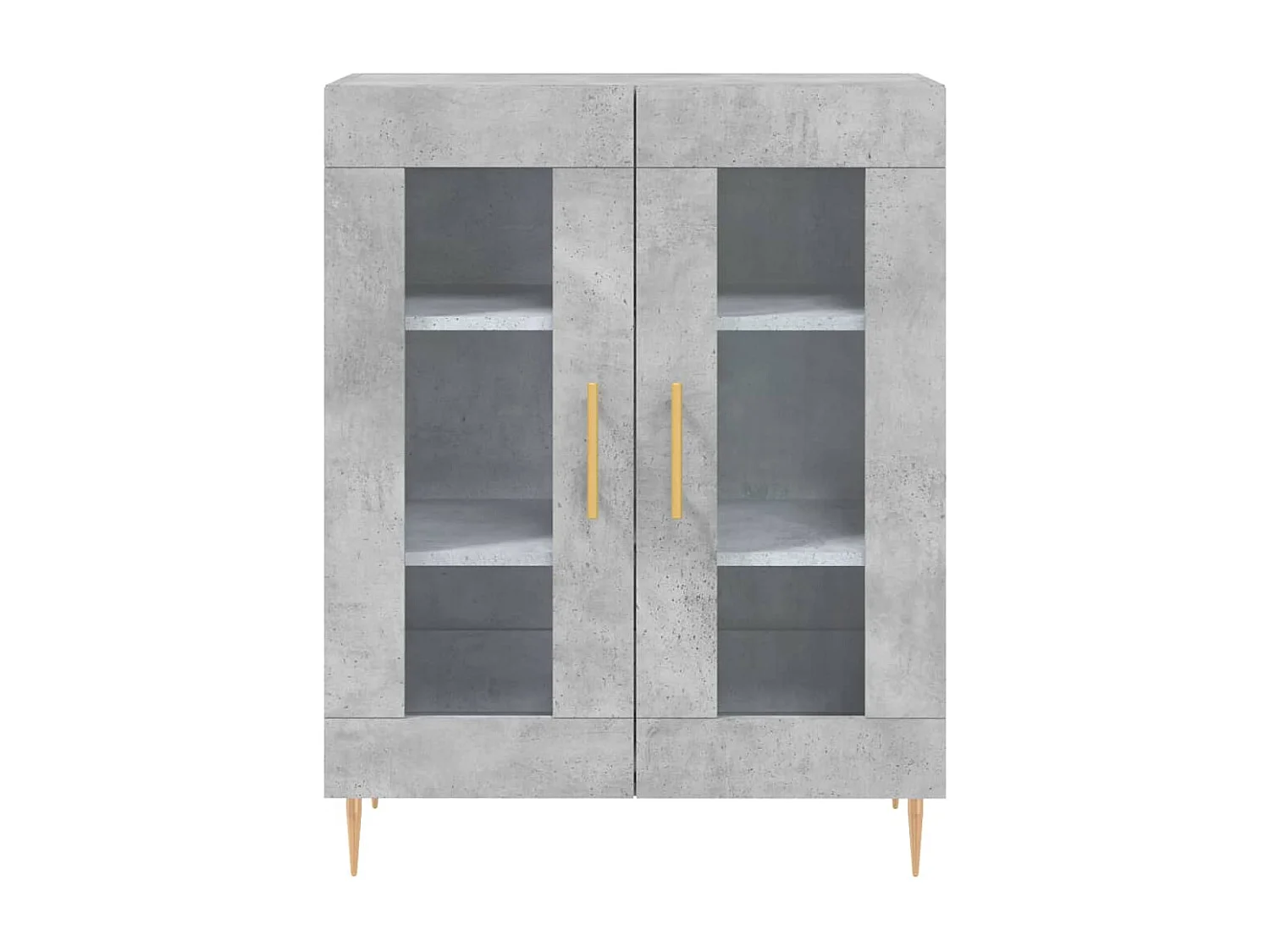 Buffet haut Gris béton 69,5x34x180 cm Bois d'ingénierie