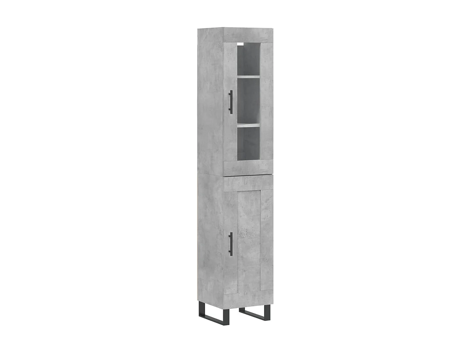 Credenza Grigio Cemento 34,5x34x180 cm in Legno Multistrato