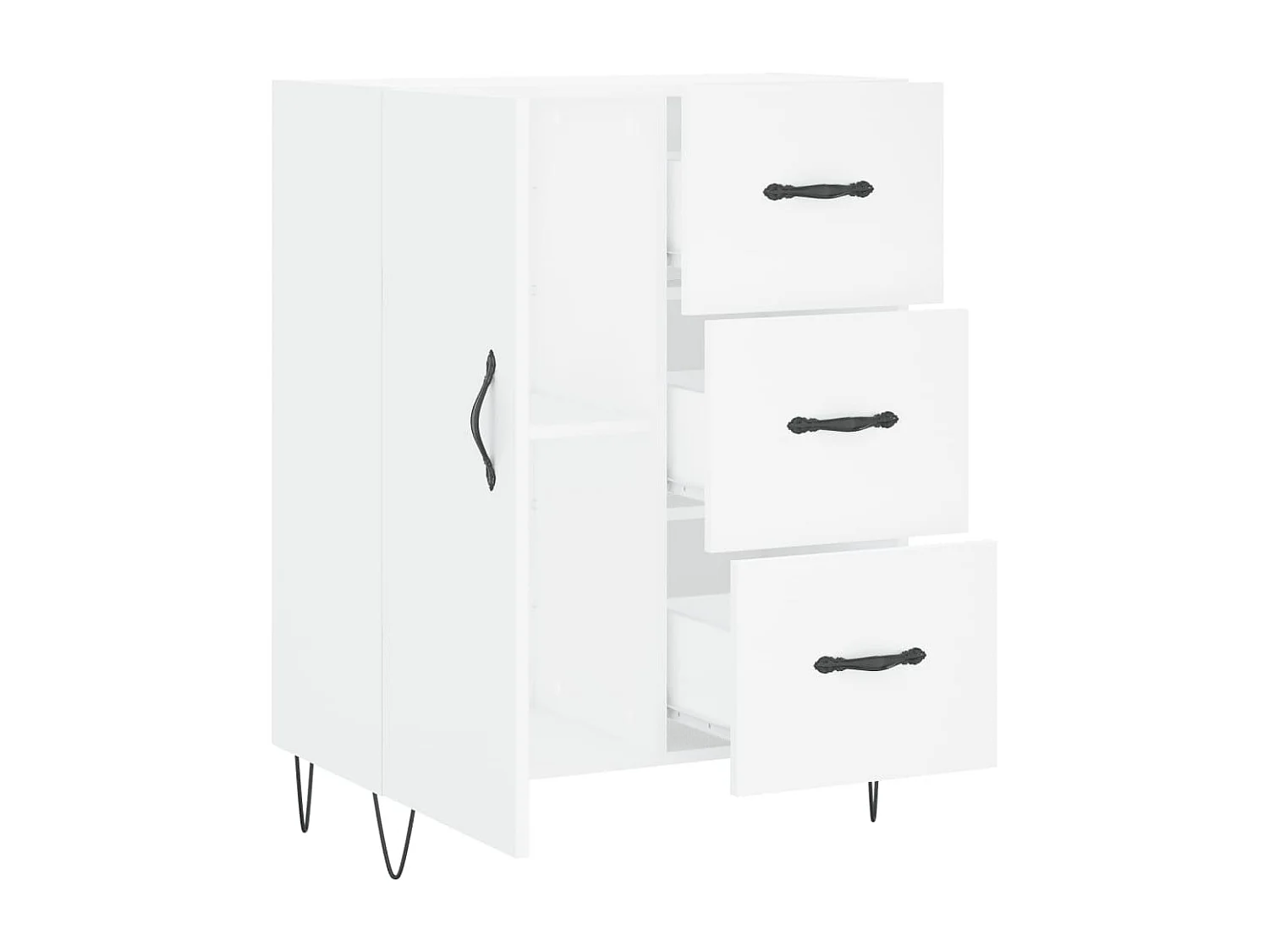 Buffet blanc 69,5x34x90 cm bois d'ingénierie