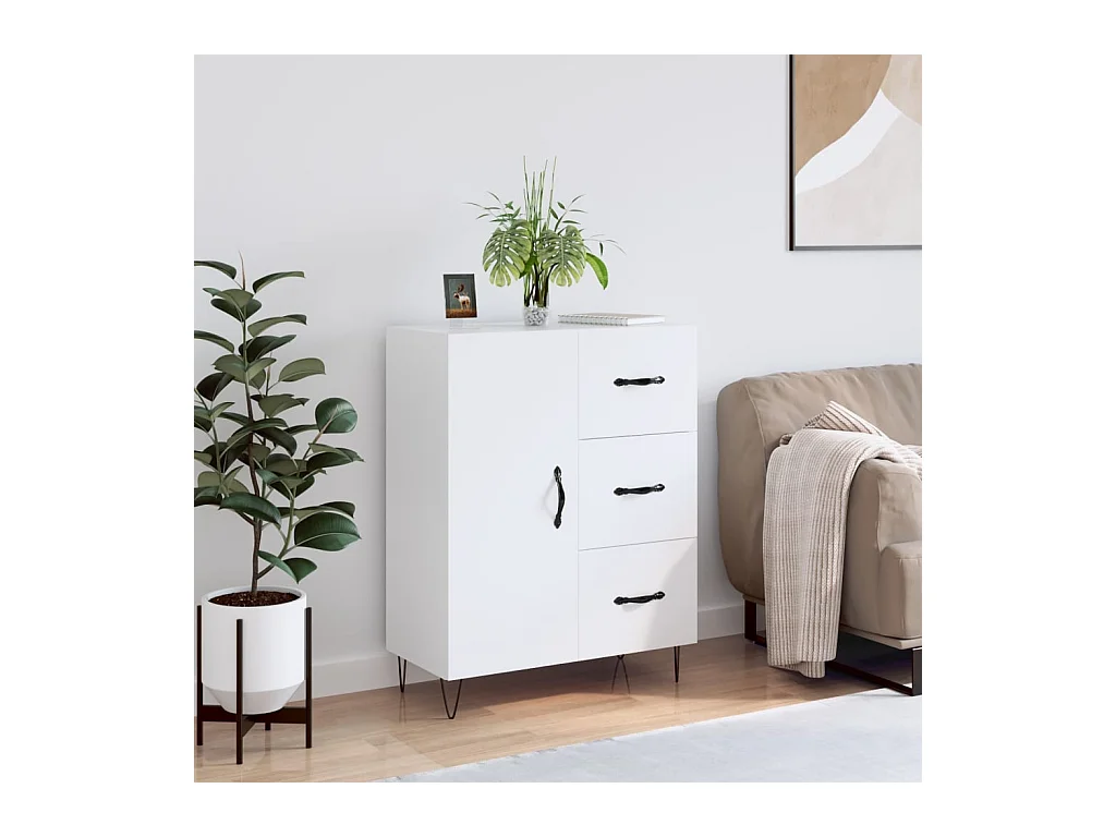 Dressoir 69,5x34x90 cm bewerkt hout wit