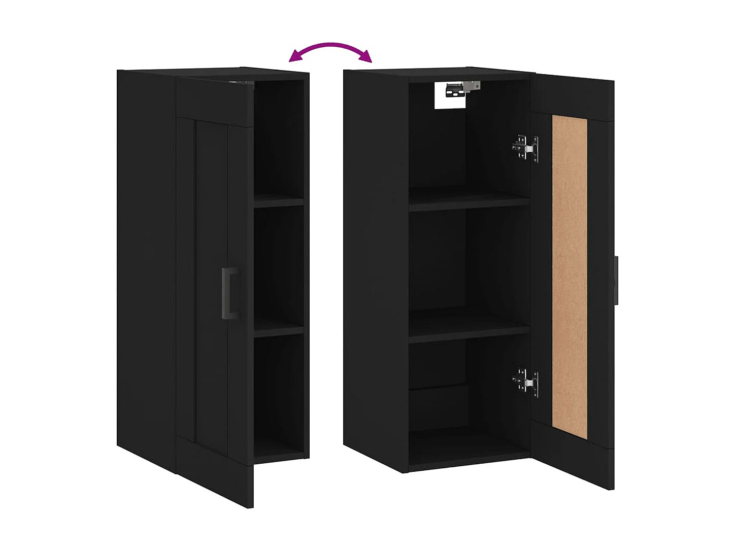 Armoire murale noir 34,5x34x90 cm bois d'ingénierie