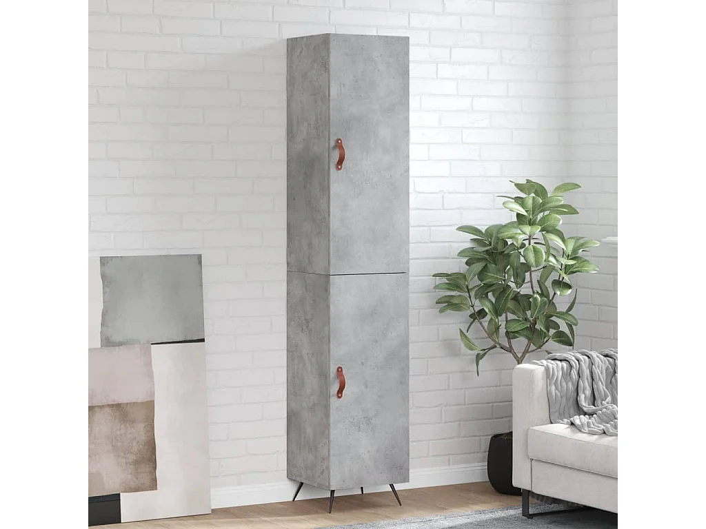 Highboard Betongrau 34,5x34x180 cm Holzwerkstoff