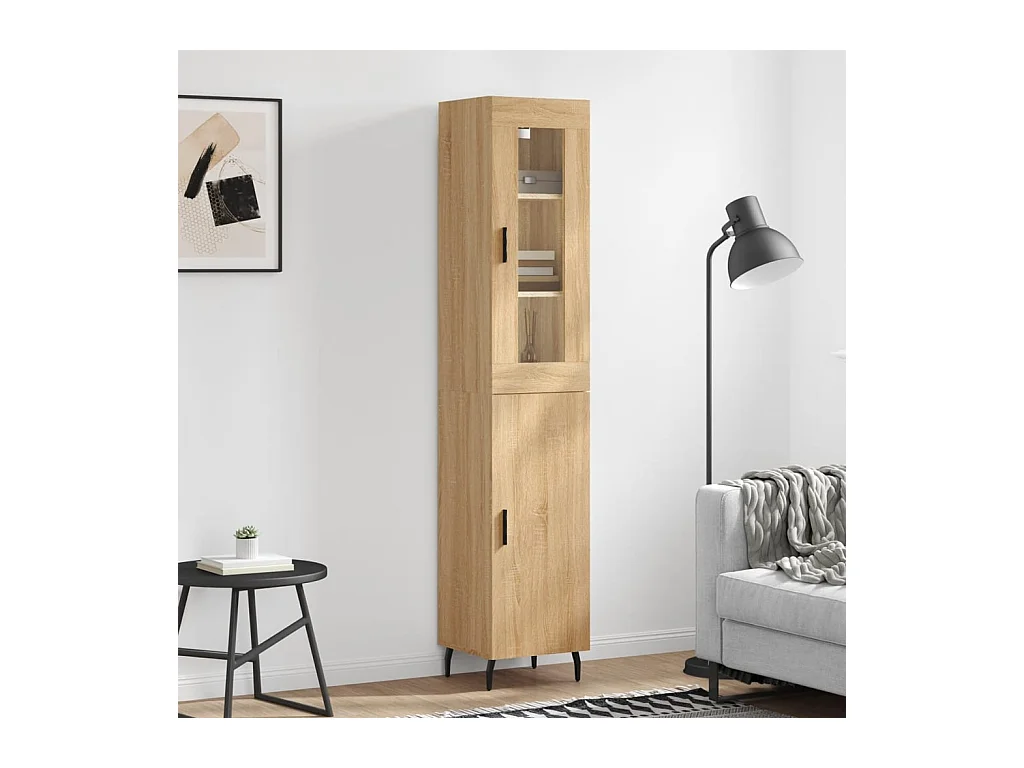 Buffet haut Chêne sonoma 34,5x34x180 cm Bois d'ingénierie