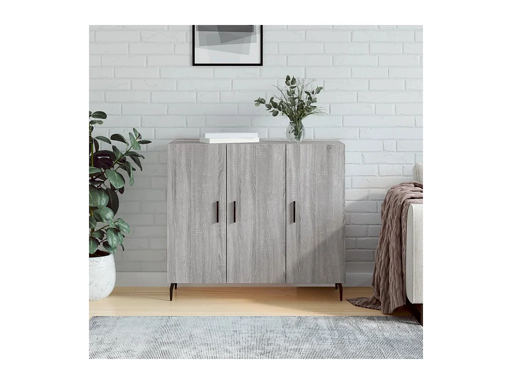 Buffet sonoma gris 90x34x80 cm bois d'ingénierie