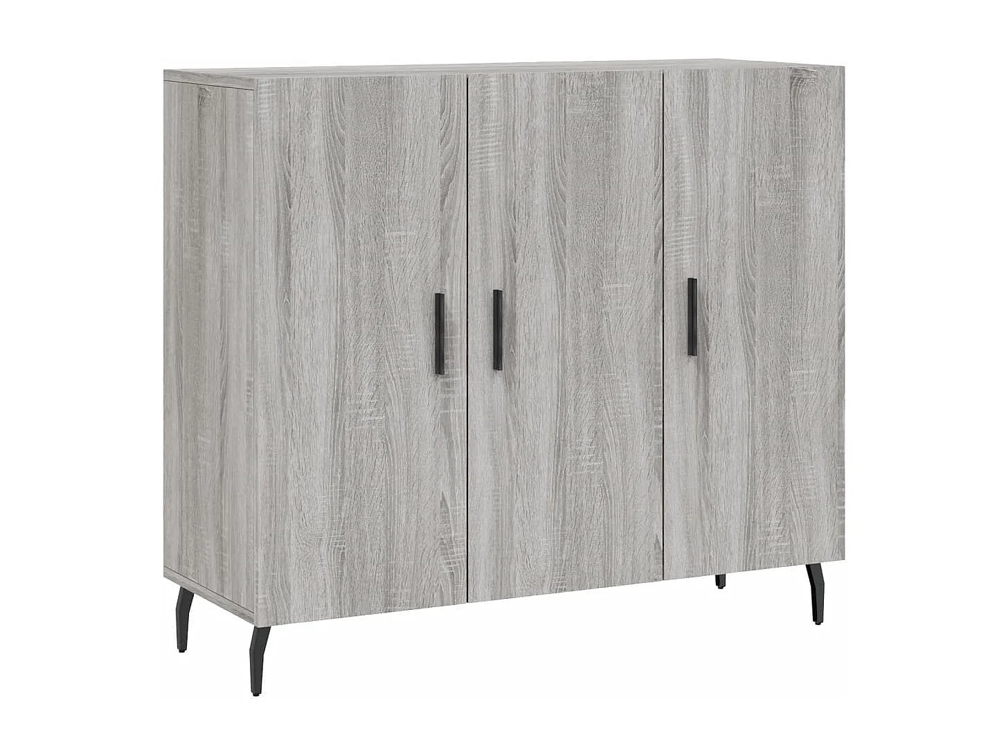 Dressoir 90x34x80 cm bewerkt hout grijs sonoma eikenkleurig