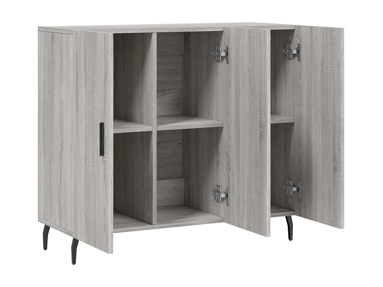Dressoir 90x34x80 cm bewerkt hout grijs sonoma eikenkleurig