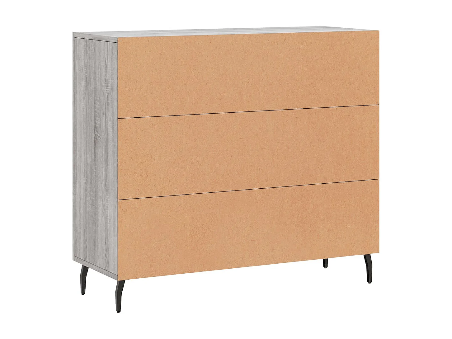 Dressoir 90x34x80 cm bewerkt hout grijs sonoma eikenkleurig