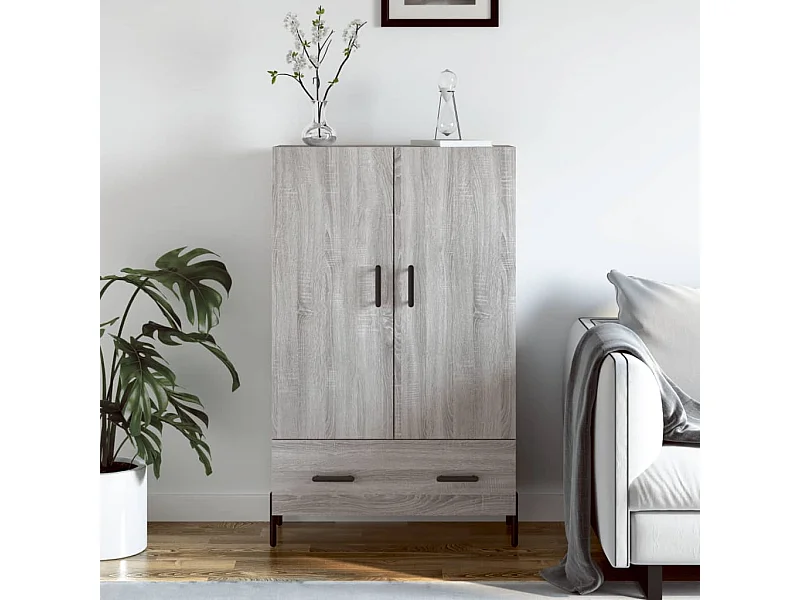 Buffet haut sonoma gris 69,5x31x115 cm bois d'ingénierie