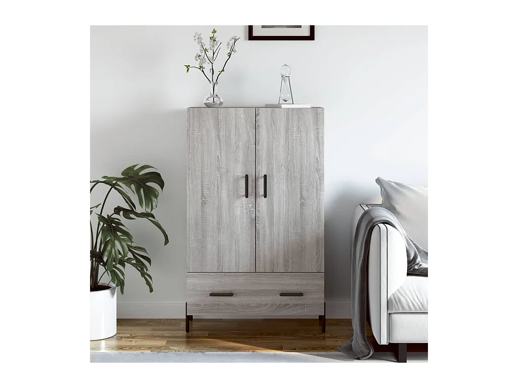 Buffet haut sonoma gris 69,5x31x115 cm bois d'ingénierie