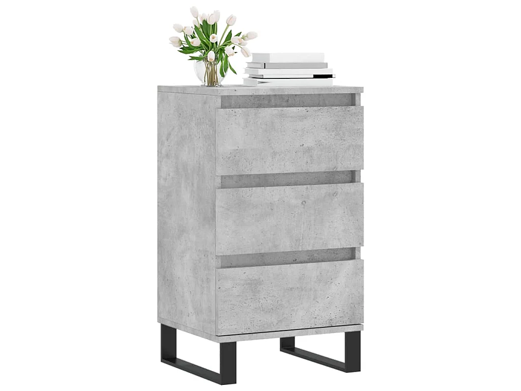 Buffet gris béton 40x35x70 cm bois d'ingénierie