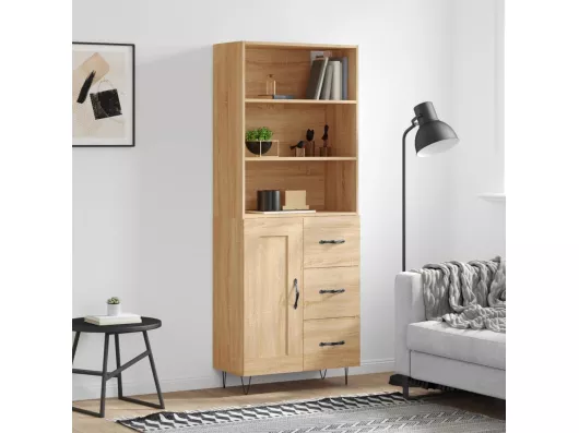 Kauf Unique Highboard Sonoma-Eiche 69,5x34x180 cm Holzwerkstoff