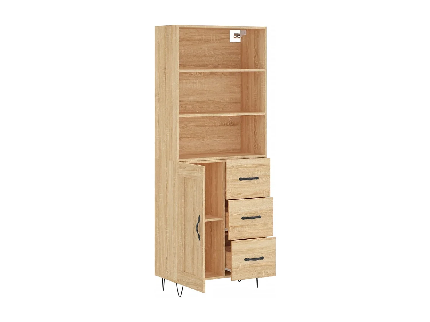 Highboard Sonoma-Eiche 69,5x34x180 cm Holzwerkstoff