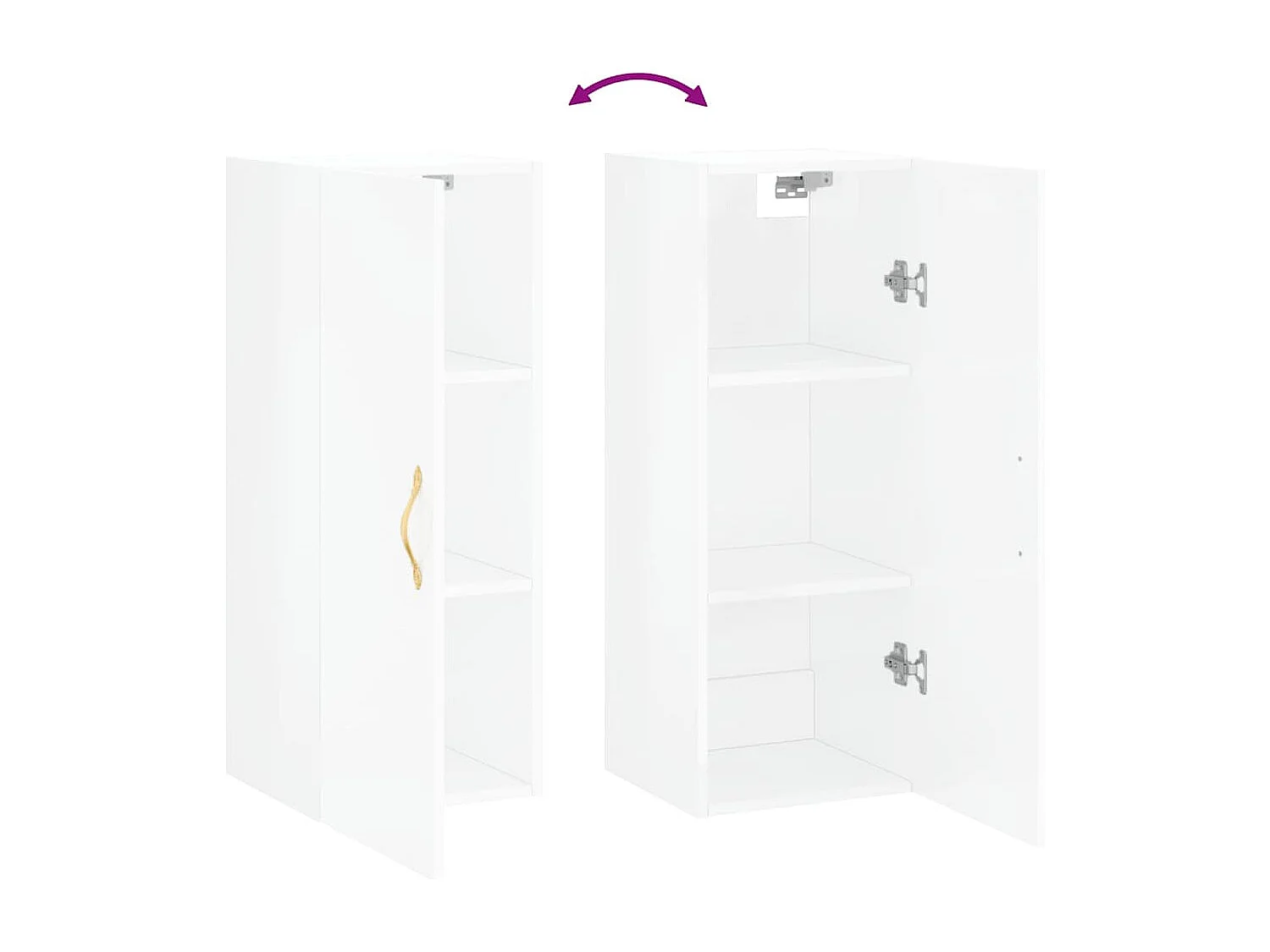 Armoire murale blanc brillant 34,5x34x90 cm