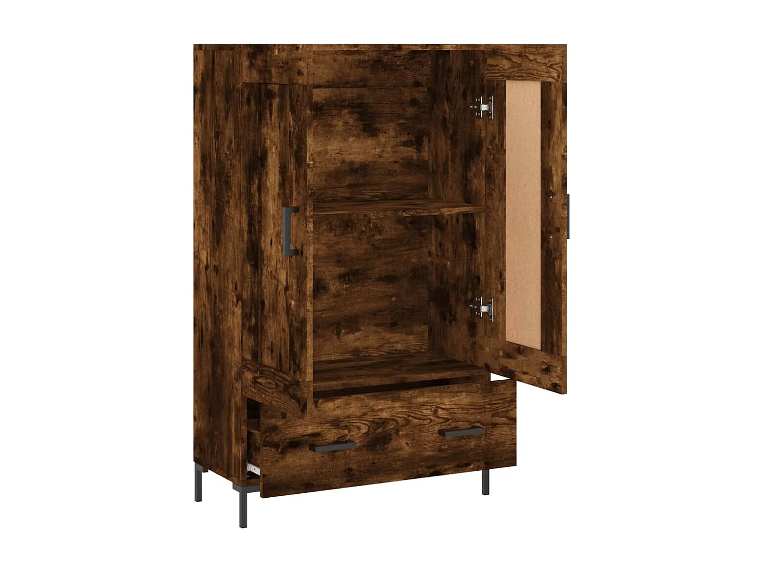 Buffet haut chêne fumé 69,5x31x115 cm bois d'ingénierie
