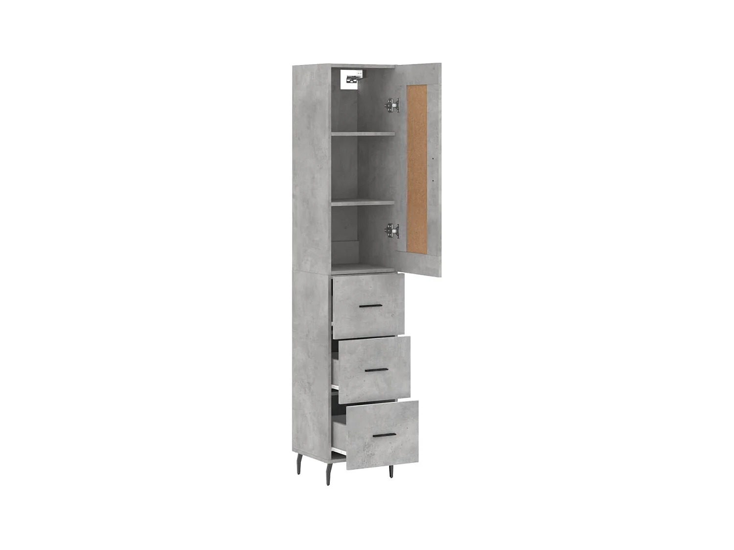 Highboard Betongrau 34,5x34x180 cm Holzwerkstoff