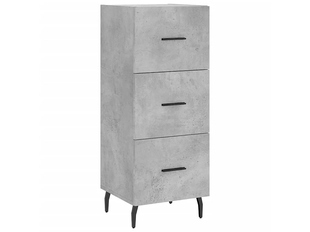 Aparador de madera contrachapada gris hormigón 34,5x34x180 cm