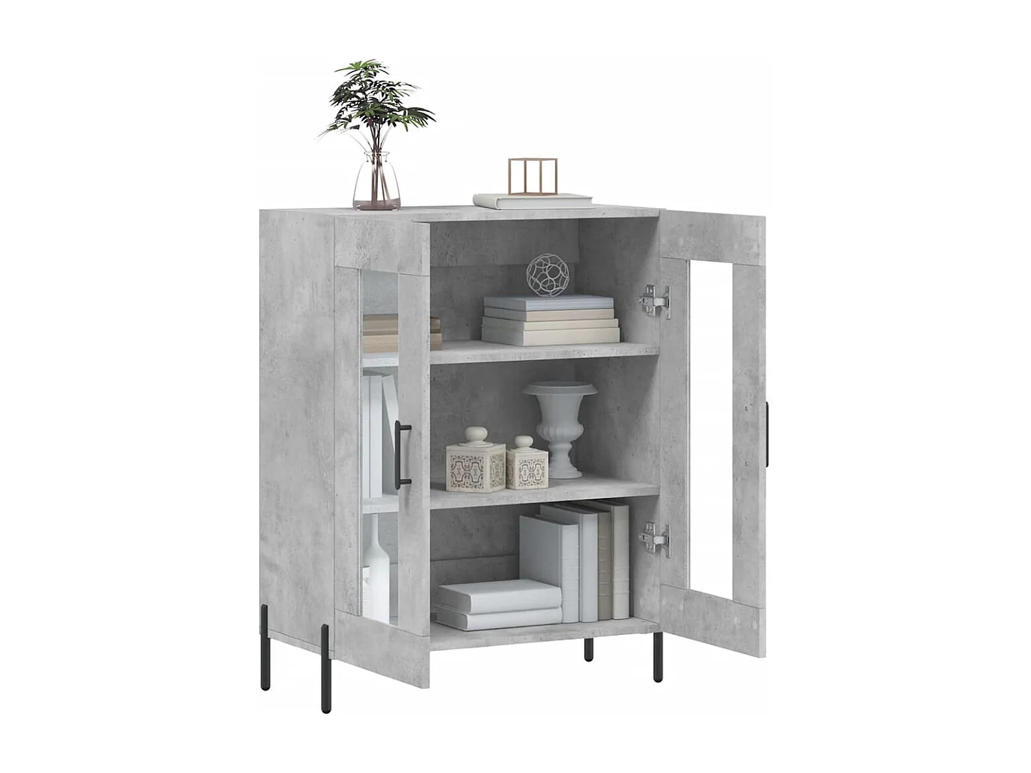 Buffet gris béton 69,5x34x90 cm bois d'ingénierie