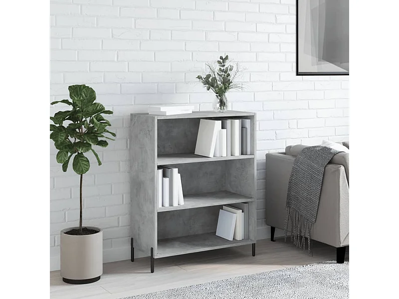 Armoire à étagères gris béton 69,5x32,5x90 cm bois d'ingénierie