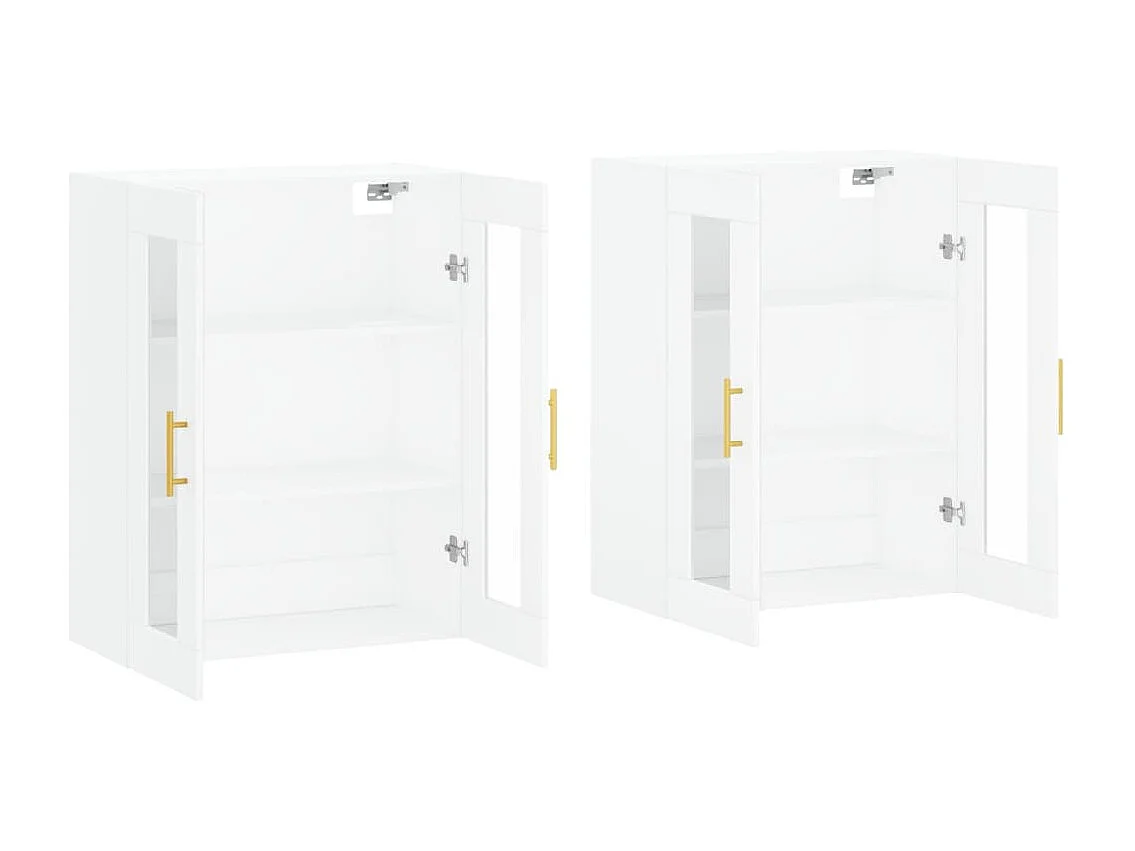 Armoires murales 2 pcs blanc bois d'ingénierie