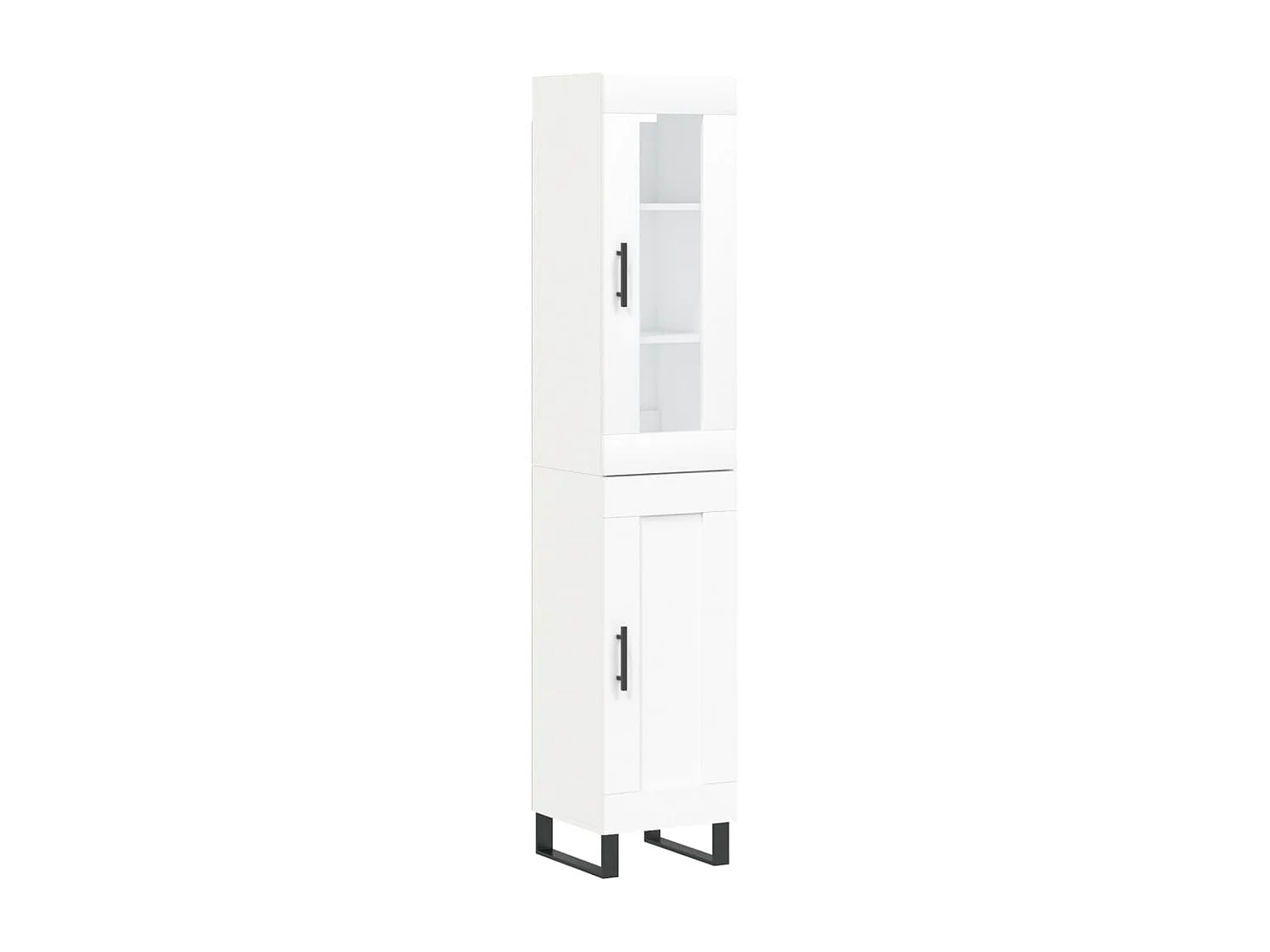 Buffet haut Blanc 34,5x34x180 cm Bois d'ingénierie