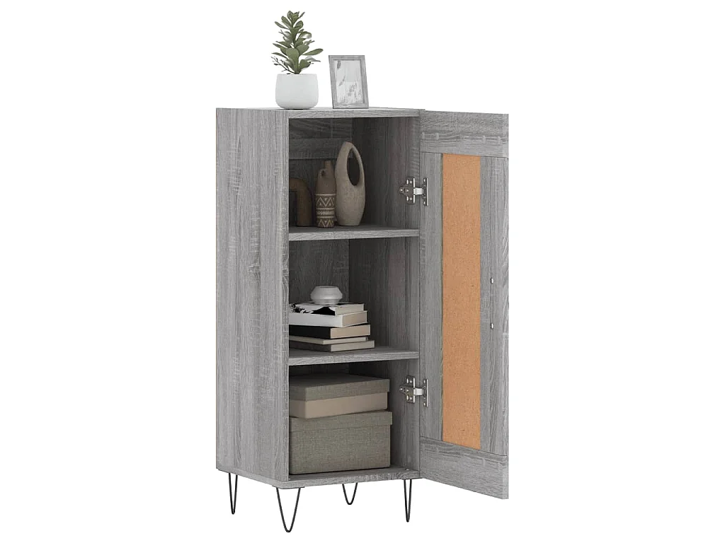 Buffet Sonoma gris 34,5x34x90 cm Bois d'ingénierie