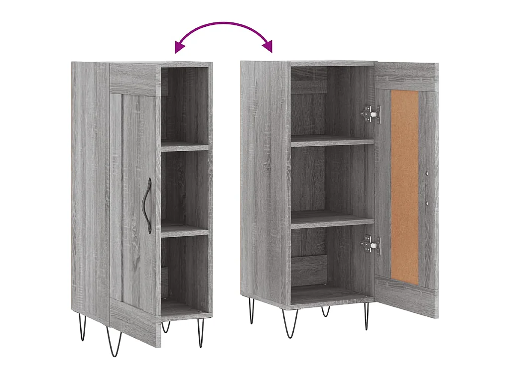 Buffet Sonoma gris 34,5x34x90 cm Bois d'ingénierie