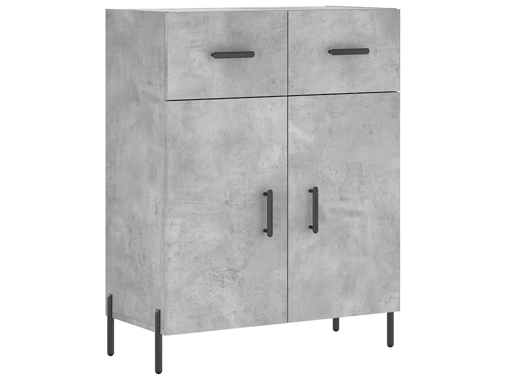 Hoge kast 69,5x34x180 cm bewerkt hout betongrijs