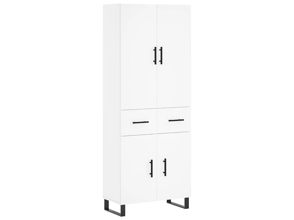 Highboard Weiß 69,5x34x180 cm Holzwerkstoff