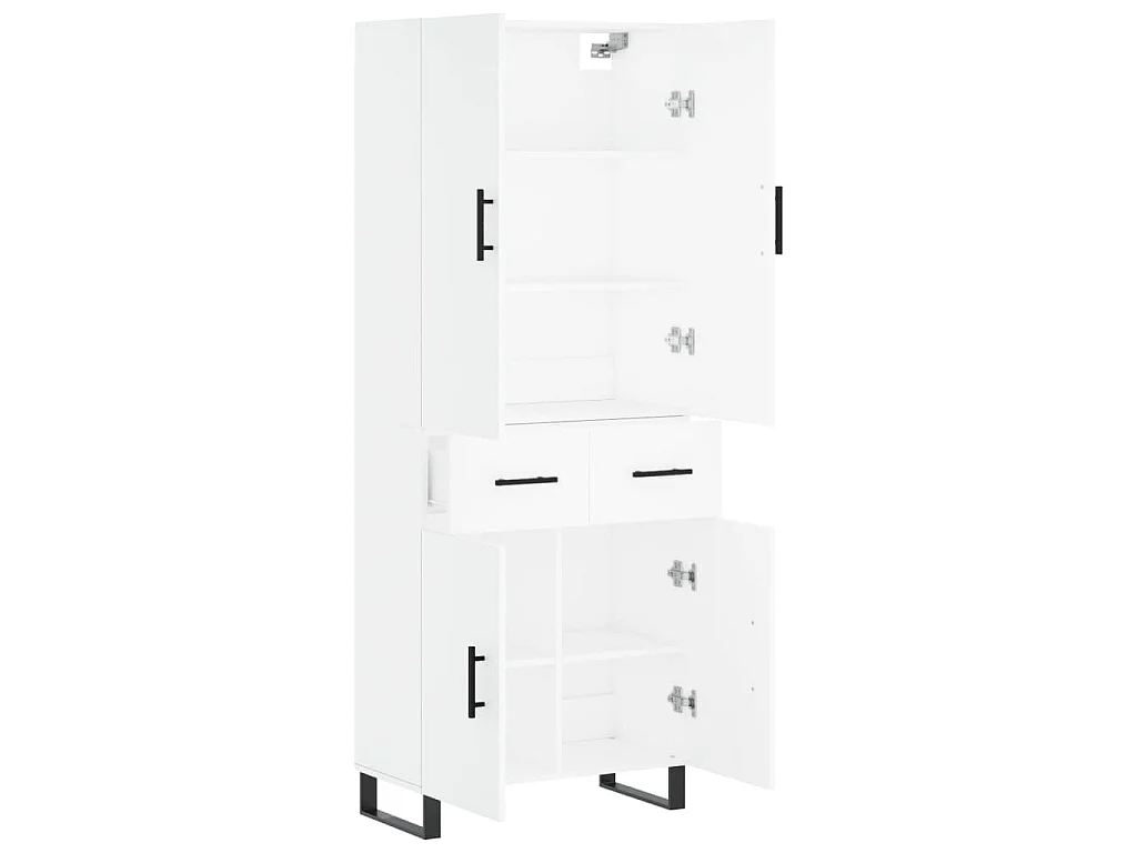 Highboard Weiß 69,5x34x180 cm Holzwerkstoff