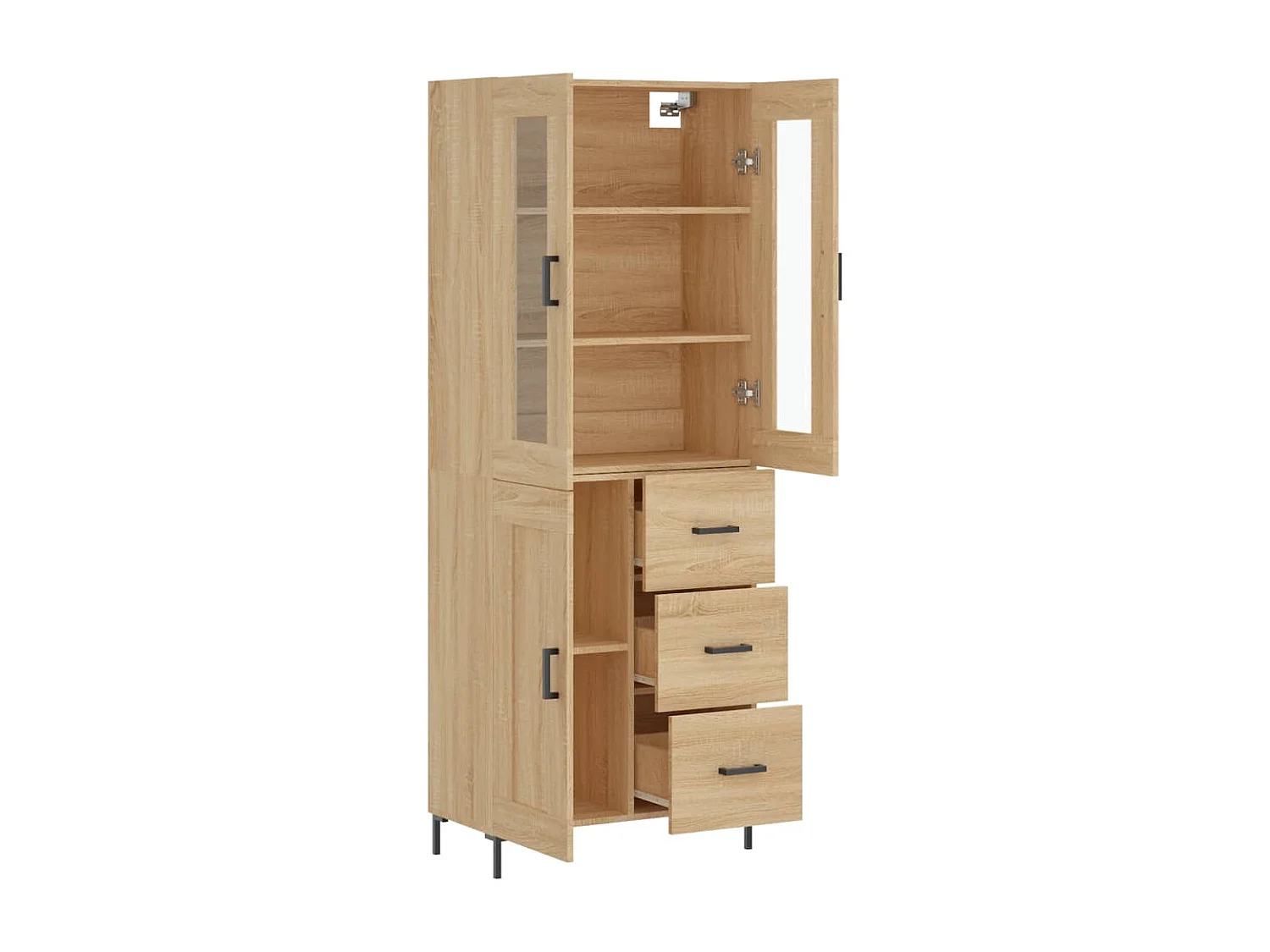 Highboard Sonoma-Eiche 69,5x34x180 cm Holzwerkstoff