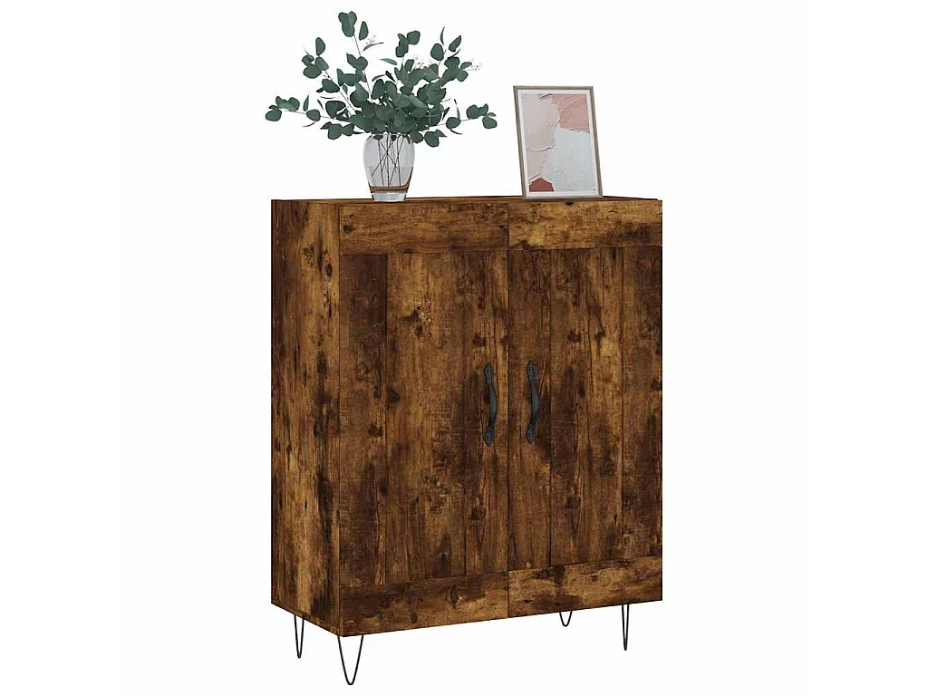 Credenza Rovere Fumo 69,5x34x90 cm in Legno Multistrato