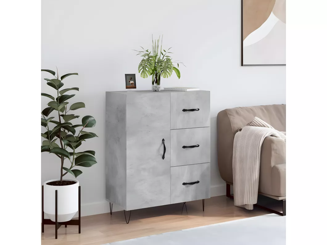 Kauf Unique Sideboard Betongrau 69,5x34x90 cm Holzwerkstoff