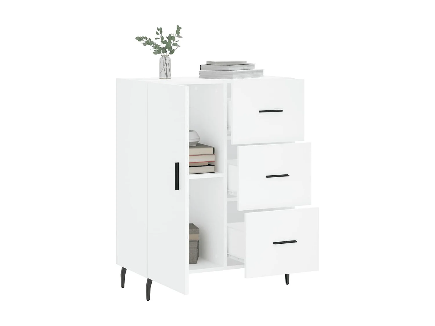 Buffet blanc 69,5x34x90 cm bois d'ingénierie