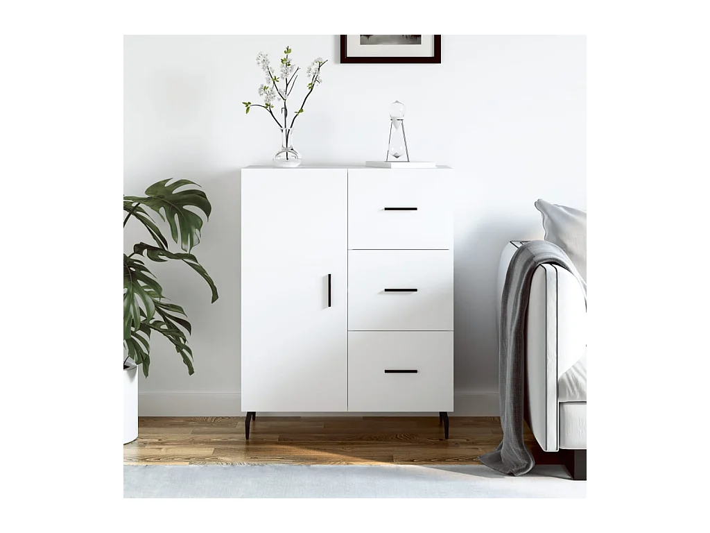 Buffet blanc 69,5x34x90 cm bois d'ingénierie