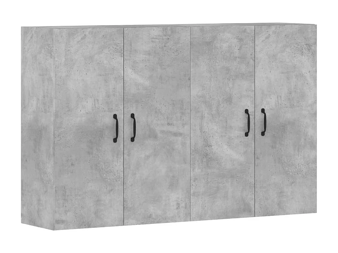 Armarios de pared 2 uds madera de ingeniería gris hormigón