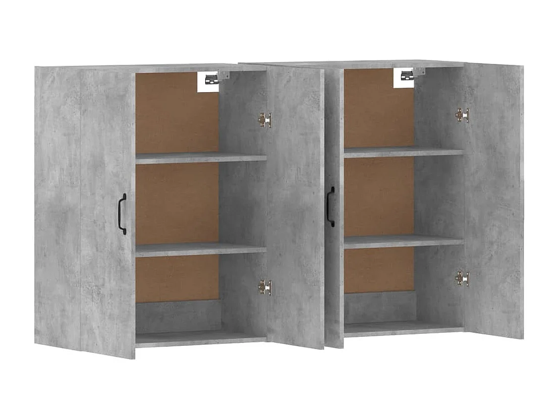 Armoires murales 2 pcs gris béton bois d'ingénierie
