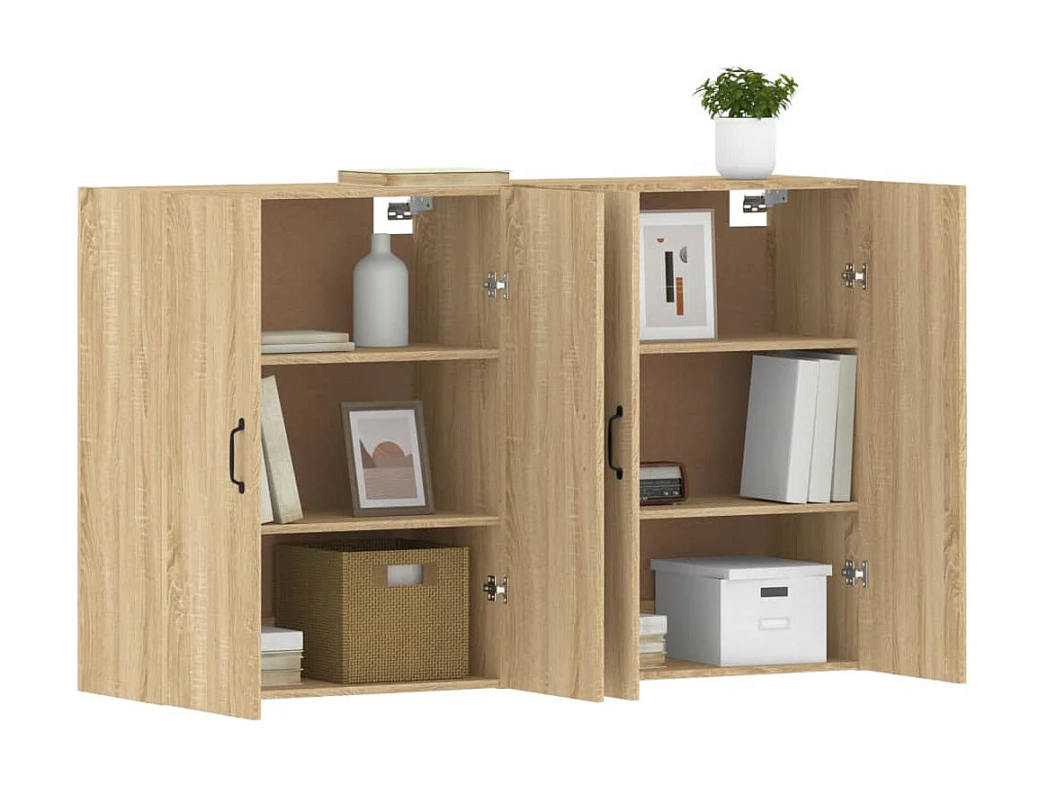 Armoires murales 2 pcs chêne sonoma bois d'ingénierie