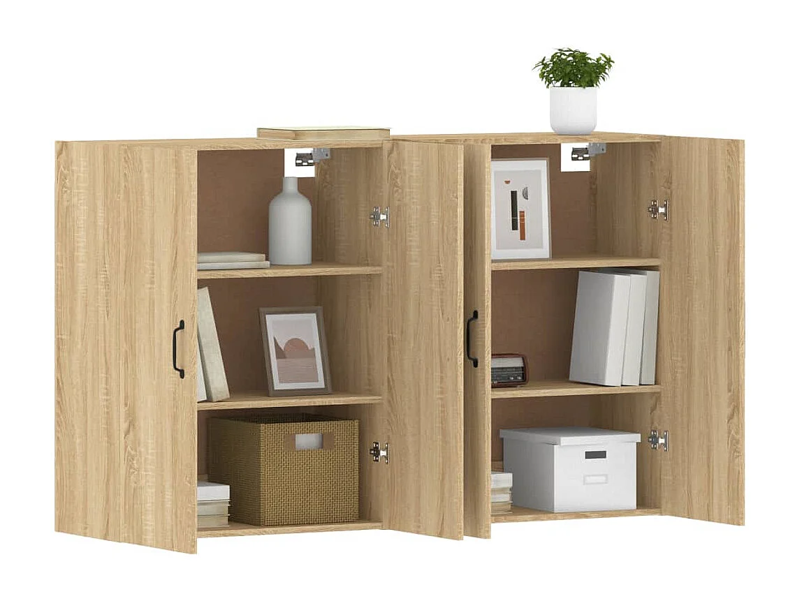 Armoires murales 2 pcs chêne sonoma bois d'ingénierie