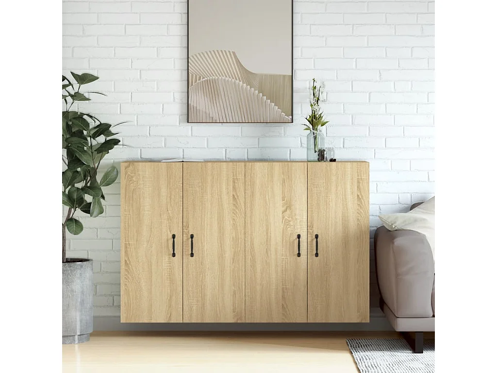 Armoires murales 2 pcs chêne sonoma bois d'ingénierie