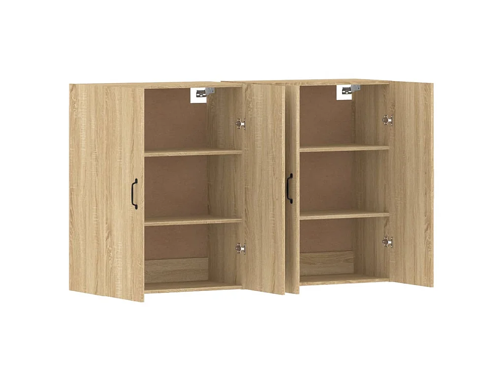Armoires murales 2 pcs chêne sonoma bois d'ingénierie