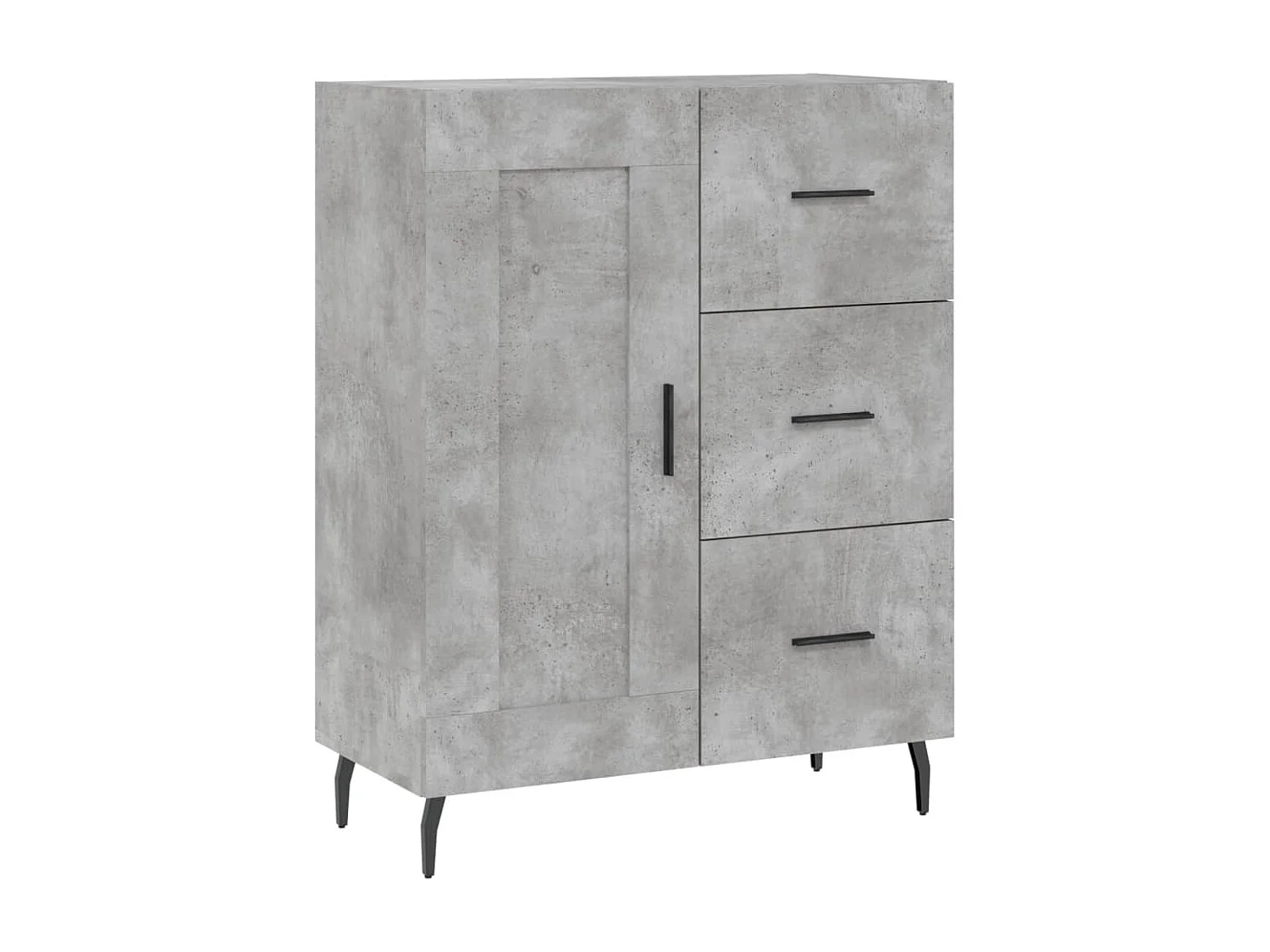 Buffet gris béton 69,5x34x90 cm bois d'ingénierie