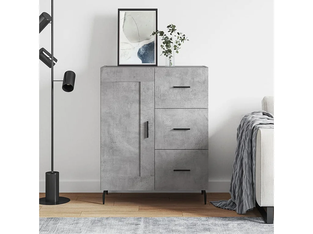 Dressoir 69,5x34x90 cm bewerkt hout betongrijs