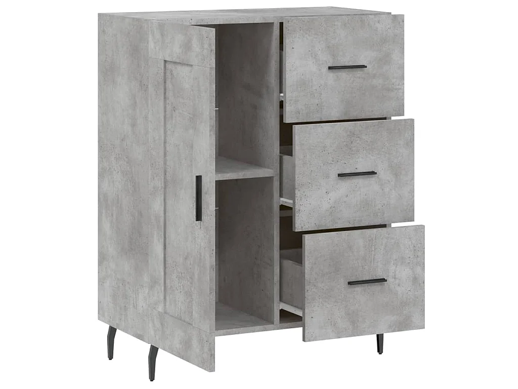 Dressoir 69,5x34x90 cm bewerkt hout betongrijs